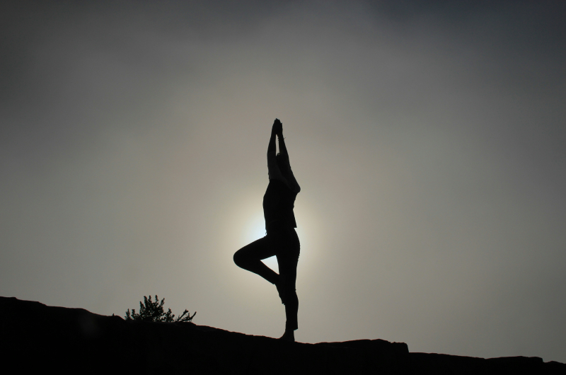 A person doing yoga.