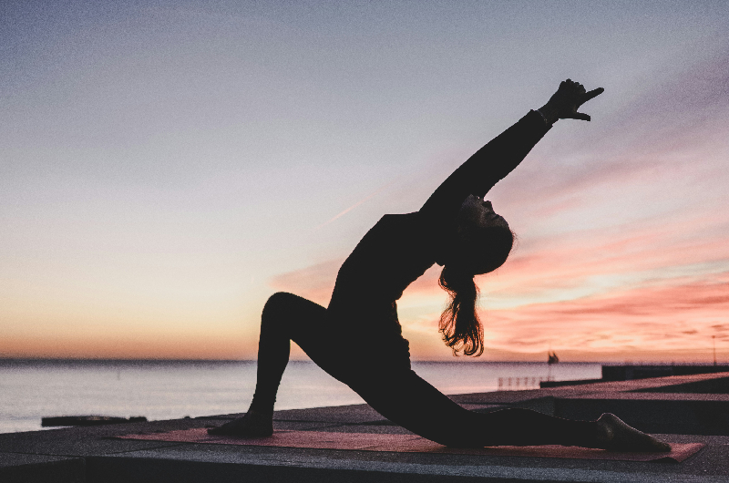 A person running on a treadmill.