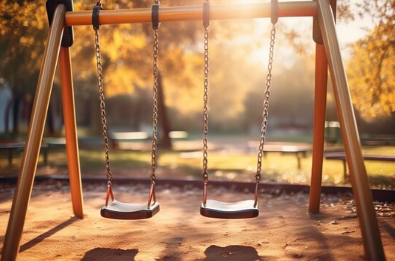 A child on a seesaw.